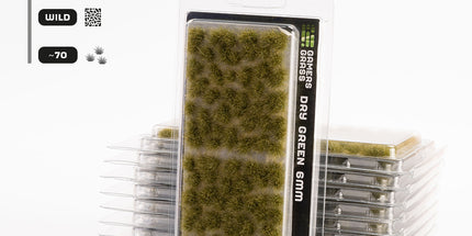 6mm Tufts - Dry Green, Wild - Gamers Grass