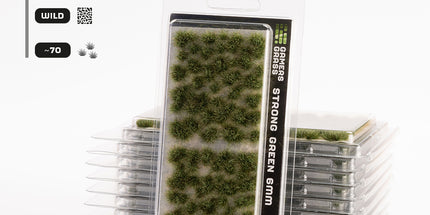 6mm Tufts - Strong Green, Wild - Gamers Grass