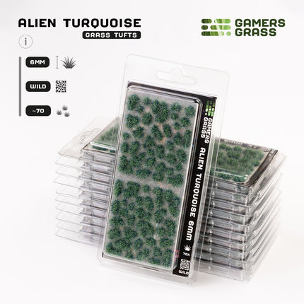 6mm Tufts - Alien Turquoise, Wild - Gamers Grass