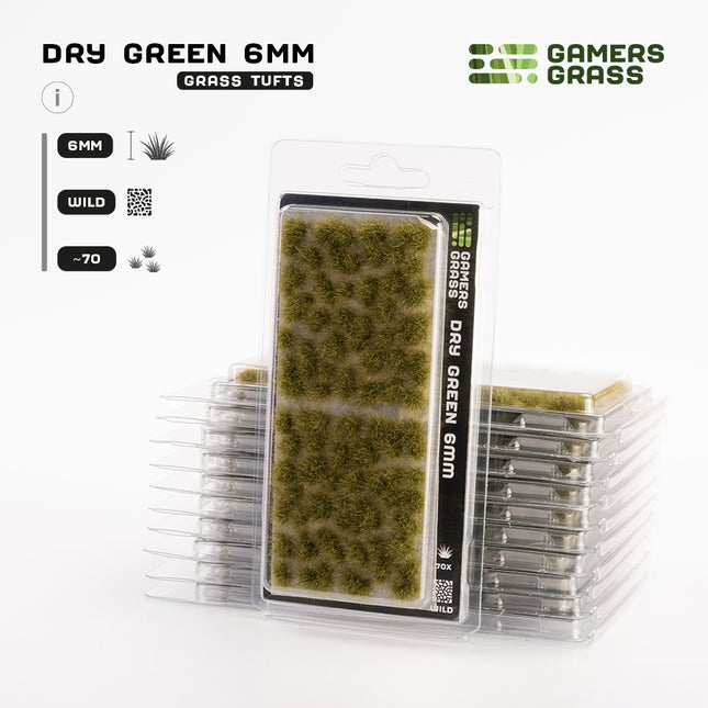 6mm Tufts - Dry Green, Wild - Gamers Grass