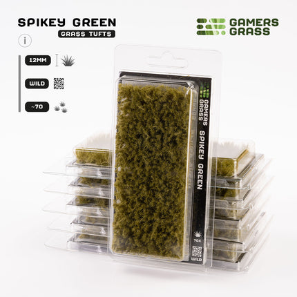 12mm Tufts - Spikey Green,Wild - Gamers Grass