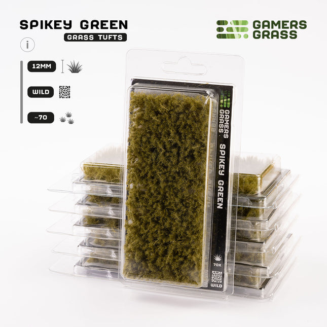 12mm Tufts - Spikey Green,Wild - Gamers Grass