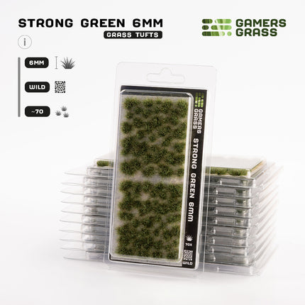 6mm Tufts - Strong Green, Wild - Gamers Grass
