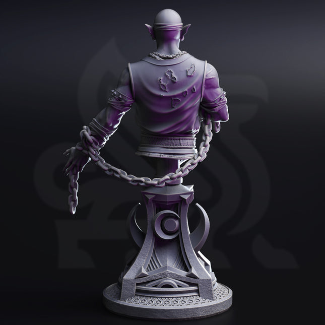 Uxas the Reborn - Drow Lunar Monk BUST