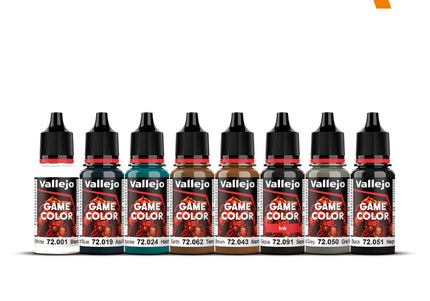 Vallejo Game Colour Non Metallic Metal - 8 Colour Acrylic Paint Set