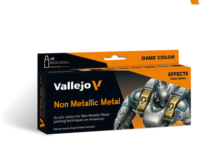 Vallejo Game Colour Non Metallic Metal - 8 Colour Acrylic Paint Set