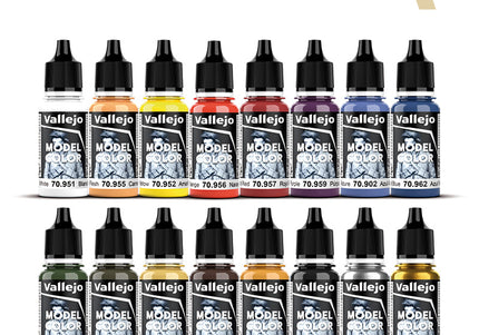 Vallejo Model Colour: Basic Colors USA - 16 Colour Acrylic Paint Set