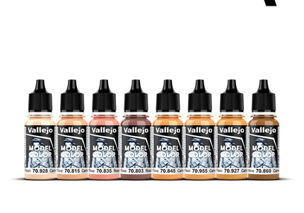Vallejo Model Colour: Face & Skin Tones (8 Colours) Acrylic Paint Set