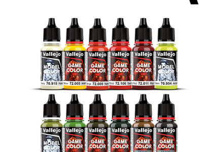 Vallejo Fantasy Paint Set by Squidmar Miniatures - 12 Acrylic Paints + Exclusive Miniature