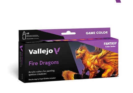 Vallejo Game Colour Fire Dragons - 8 Colour Acrylic Paint Set